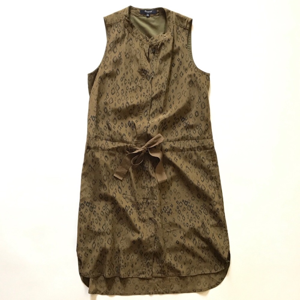 Madewell Olive and black Leopard dress